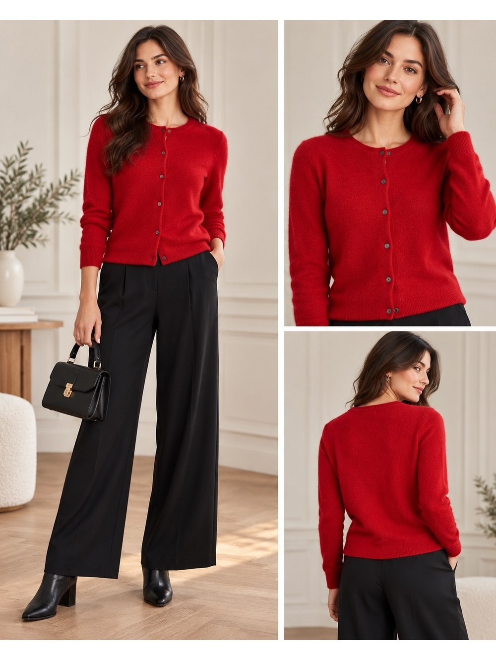 Charter Club Women’s Red 100% Cashmere Cardigan Sweater Size M